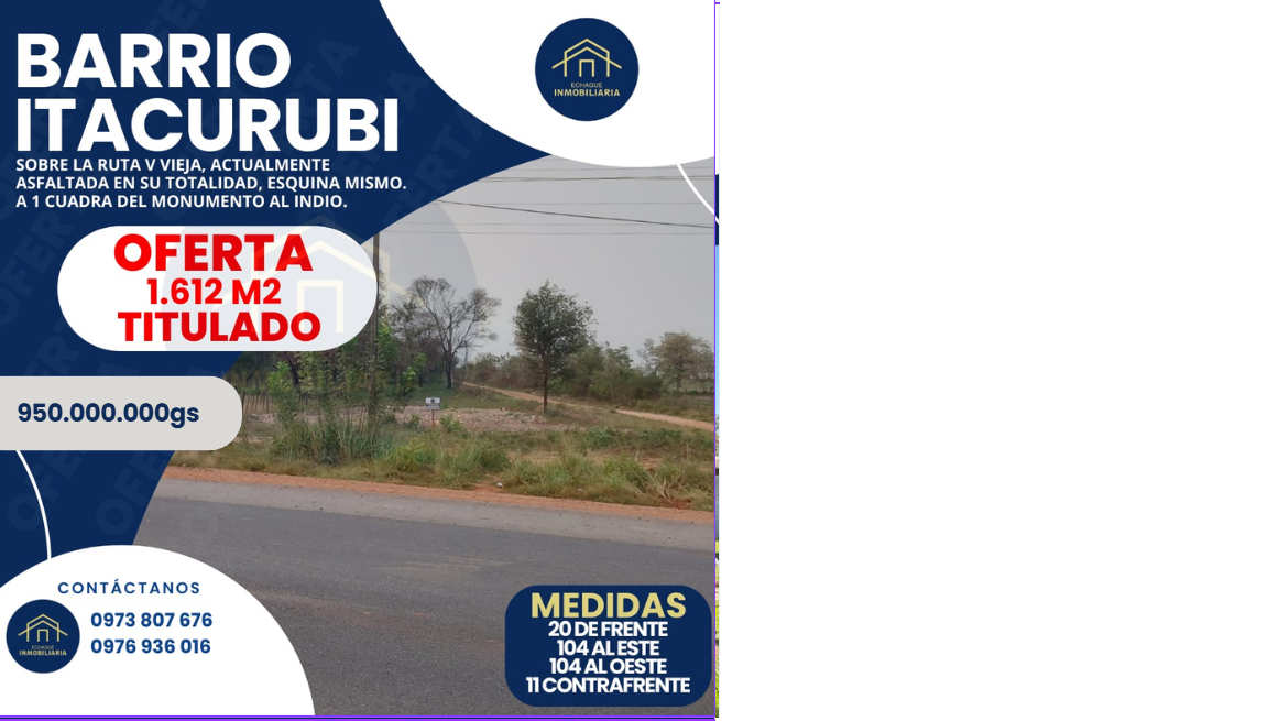 Terreno titulado 53x67 m sobre Ruta Loreto