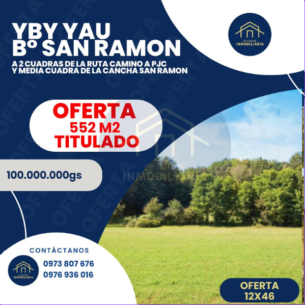 Terreno 12x46 en Barrio San Ramón, Yby Yaú
